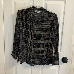Vintage Chico's Woven Silk Button Down